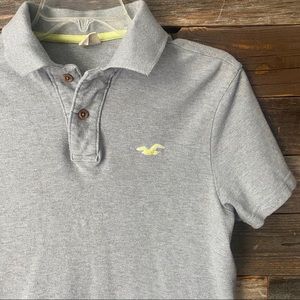 Hollister gray collared cotton polo shirt